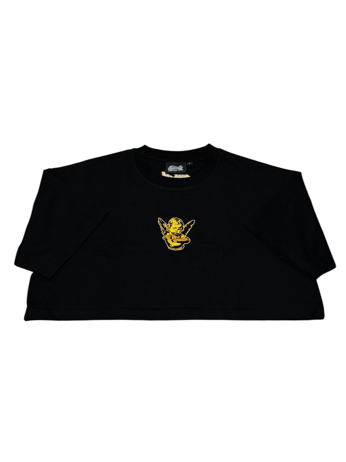 INTRSTLR Clothing Co. - Basic Croptop Tee (Black/Gold)ππ