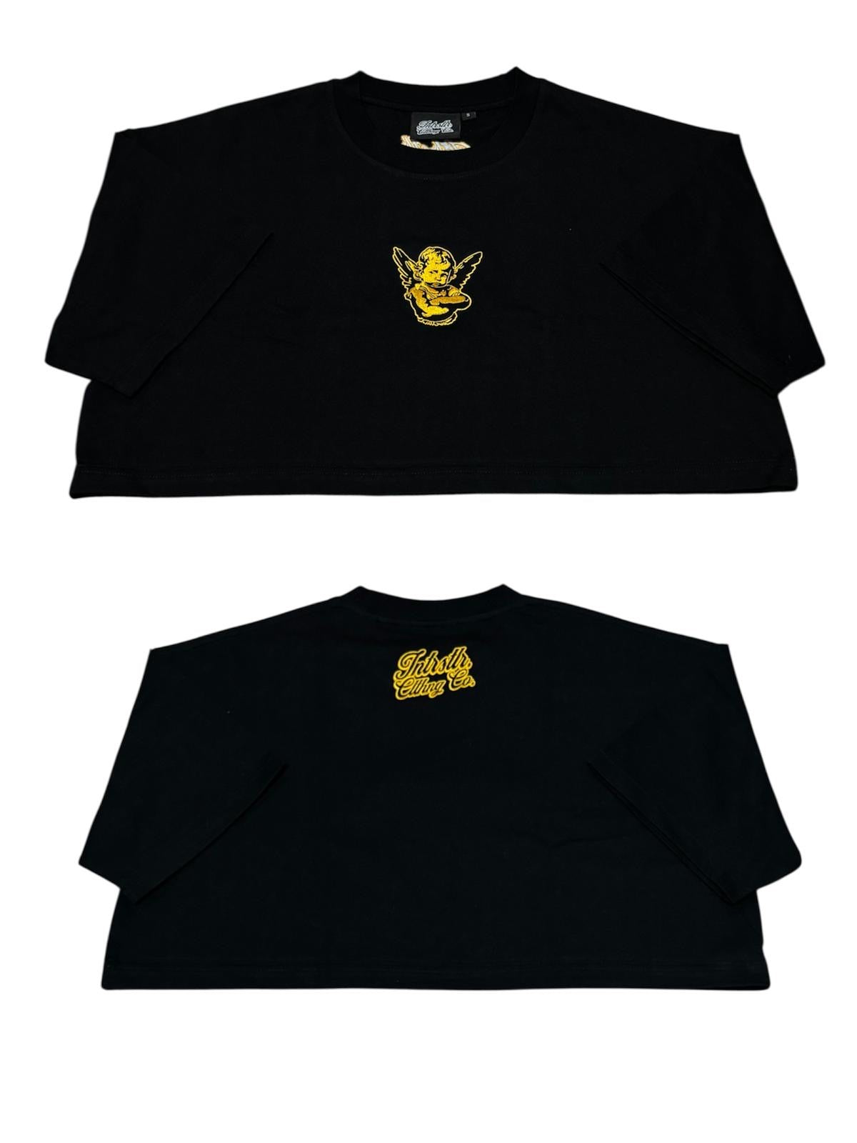 INTRSTLR Clothing Co. - Basic Croptop Tee (Black/Gold)ππ