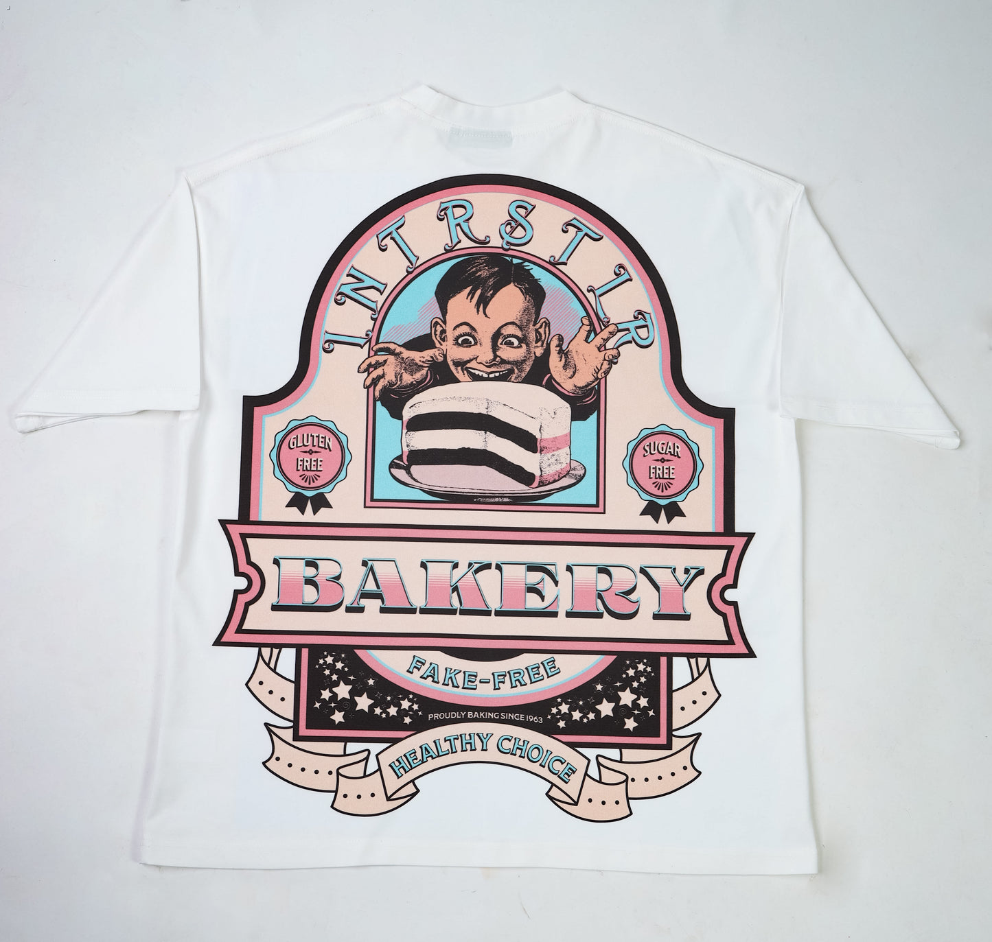 INTRSTLR Clothing Co. “Fake Free; Piece of Cake 🍰” Oversized/Heavy Weight Shirt