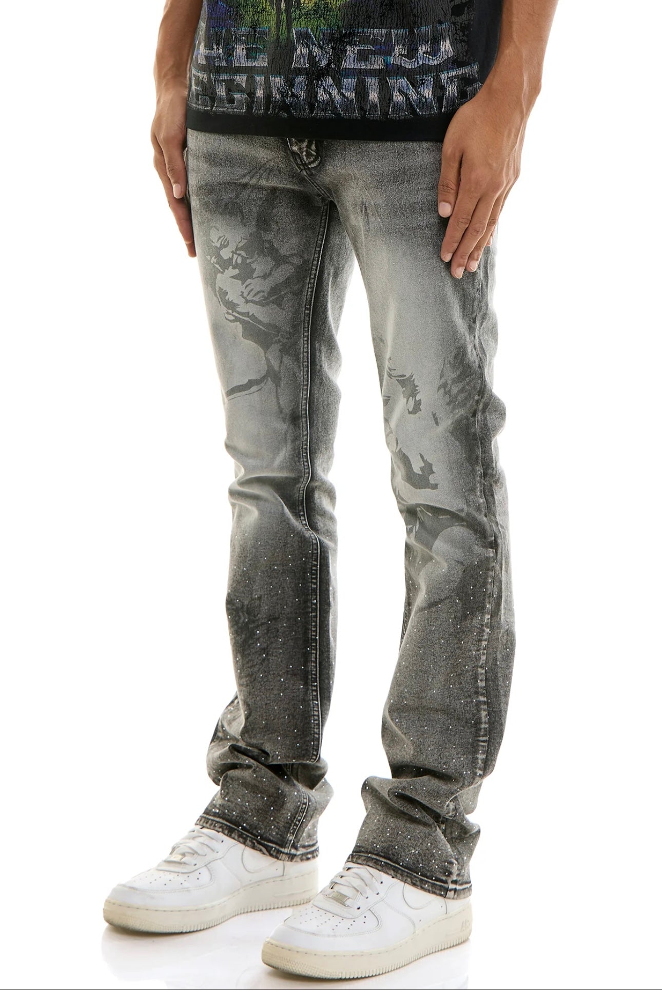 KDNK ASH ANGEL RHINESTONE JEANS