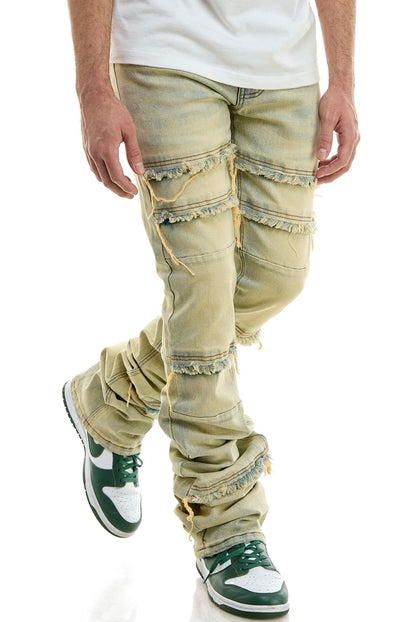 KDNK SUPER STACKED PANELLED JEANS