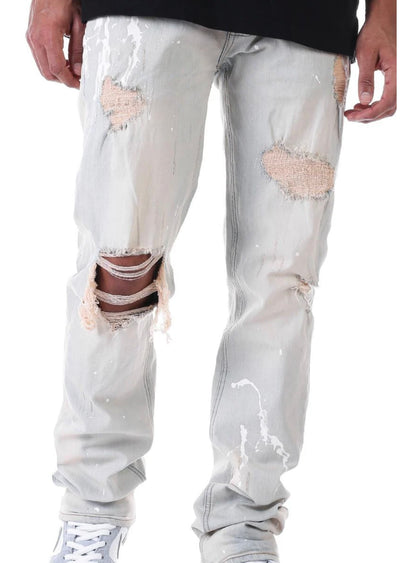 KDNK KDNK RIP & REPAIR STACKED DENIM BLUE