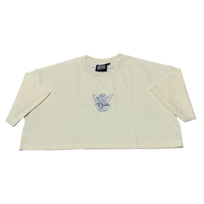 INTRSTLR Clothing Co. - Basic Croptop Tee (Cream/Silver)🪙🩶