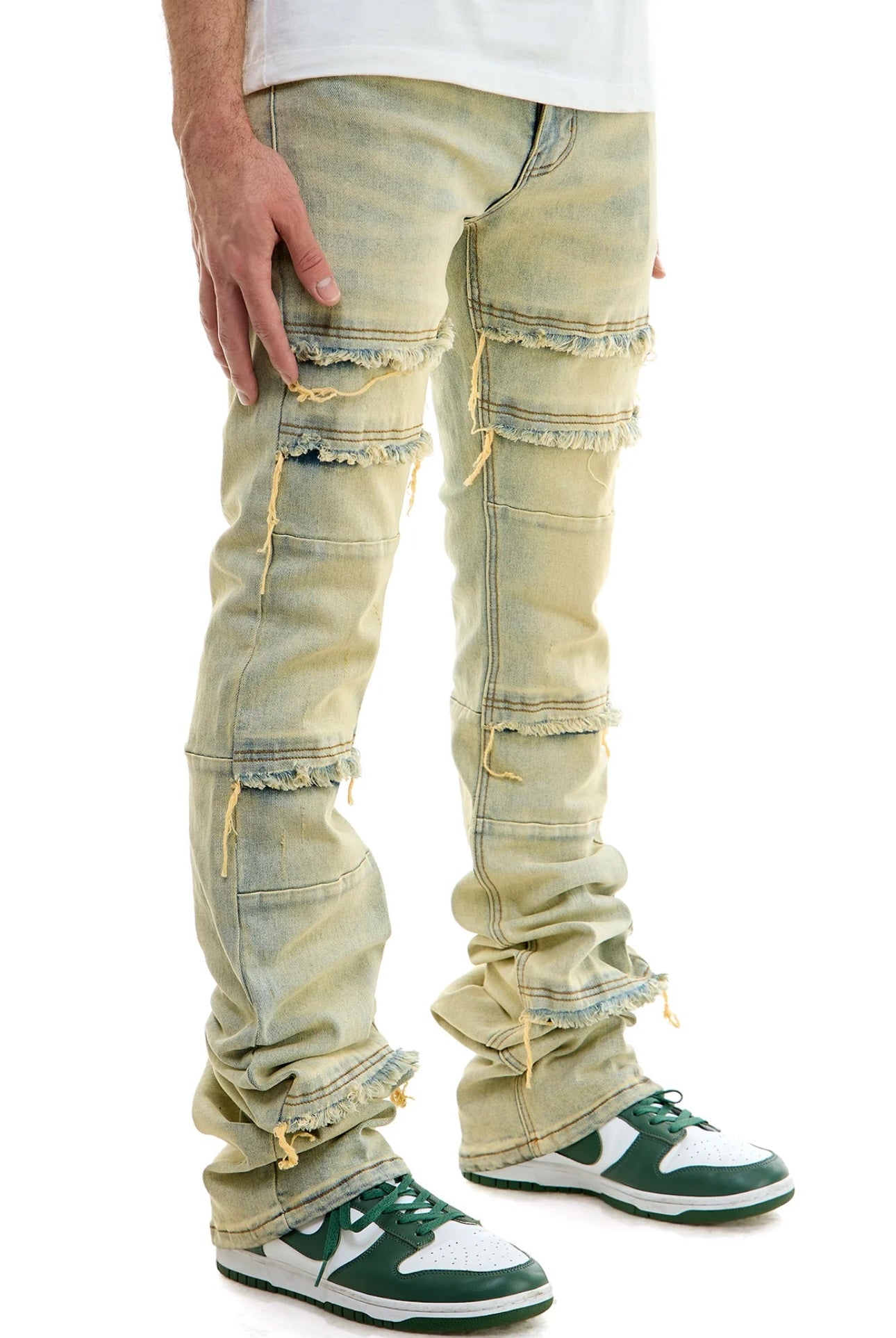 KDNK SUPER STACKED PANELLED JEANS