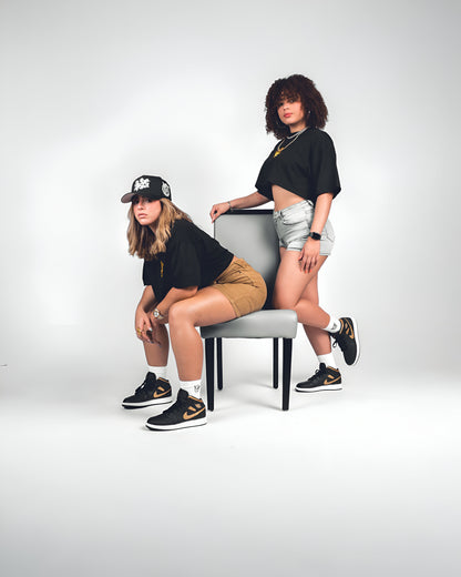 INTRSTLR Clothing Co. - Basic Croptop Tee (Black/Gold)🐝🕋