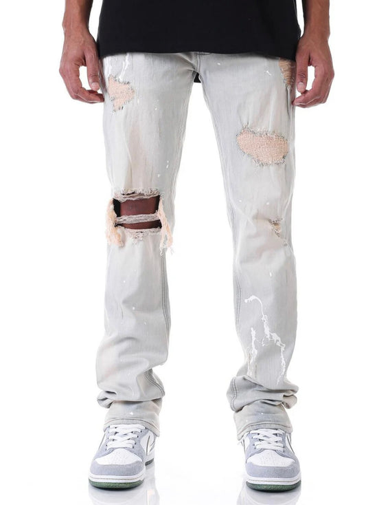 KDNK KDNK RIP & REPAIR STACKED DENIM BLUE